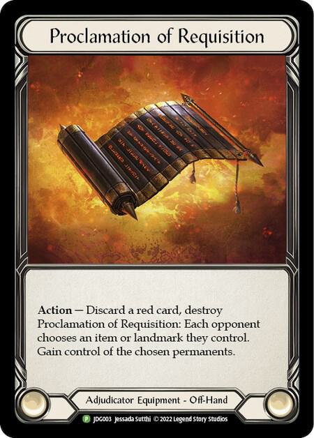 Proclamation of Requisition - JDG003